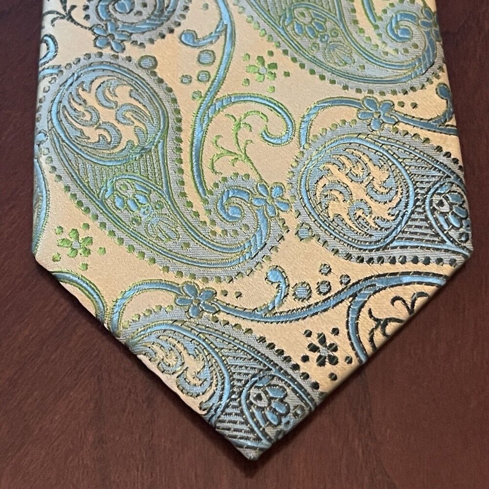 Paul Malone Palm Beach Hand Made 100% Silk With Pocket Square Made In China Long